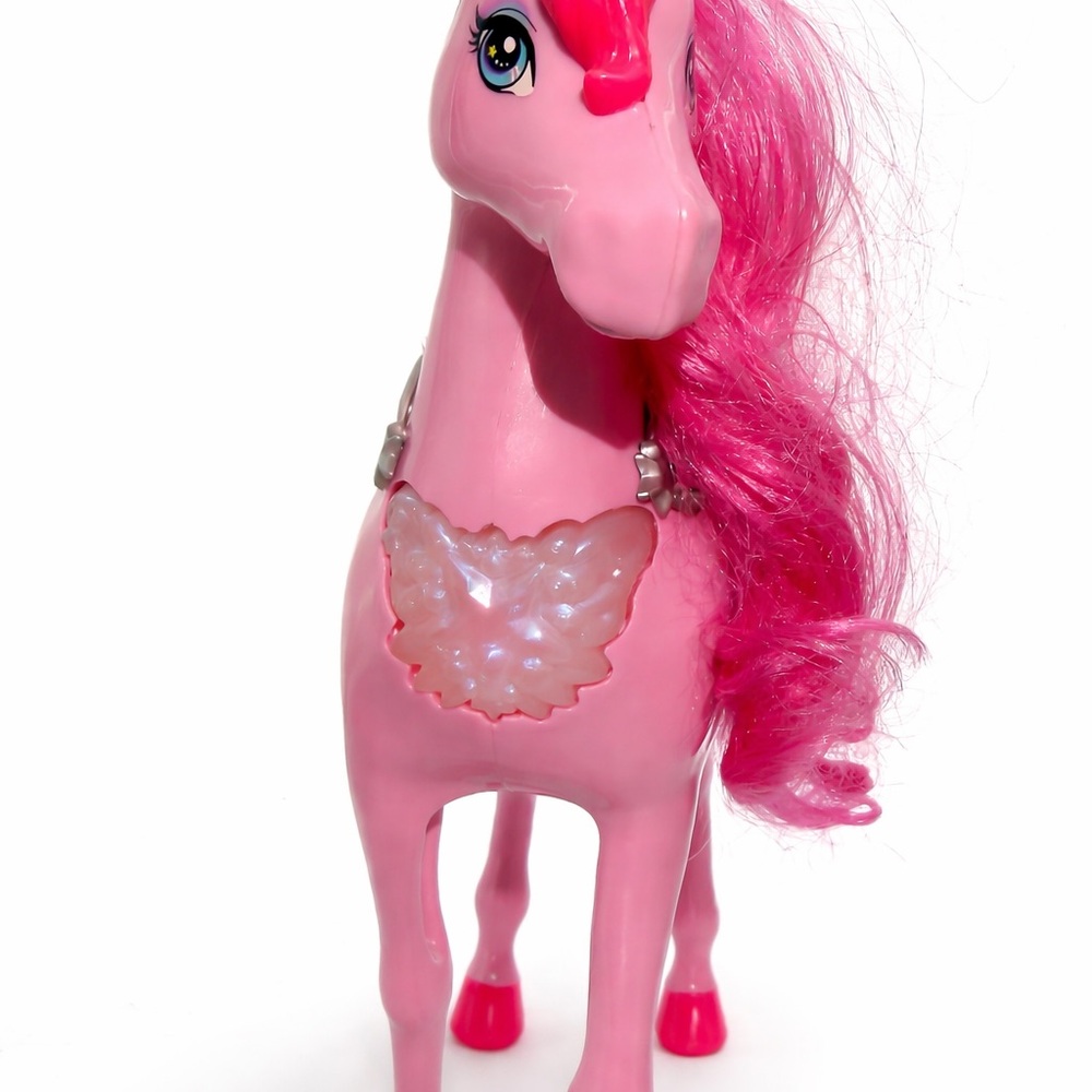 Pink Toy Horse with Light-Up Feature